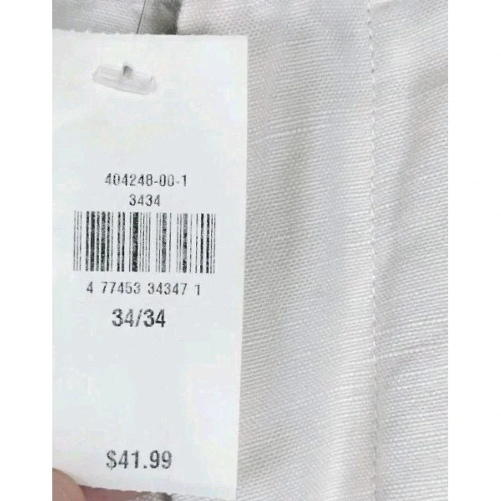Banana Republic Kentfield Pant Men 34x32 (Tag 34x34) Off White Slim Fit NWT